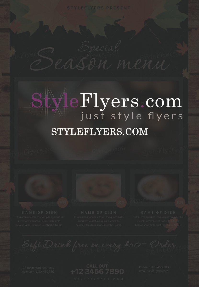 special season menu psd flyer
