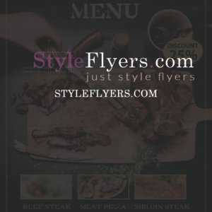 meat food menu psd flyer