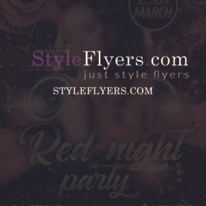 red night party PSD Flyer Template