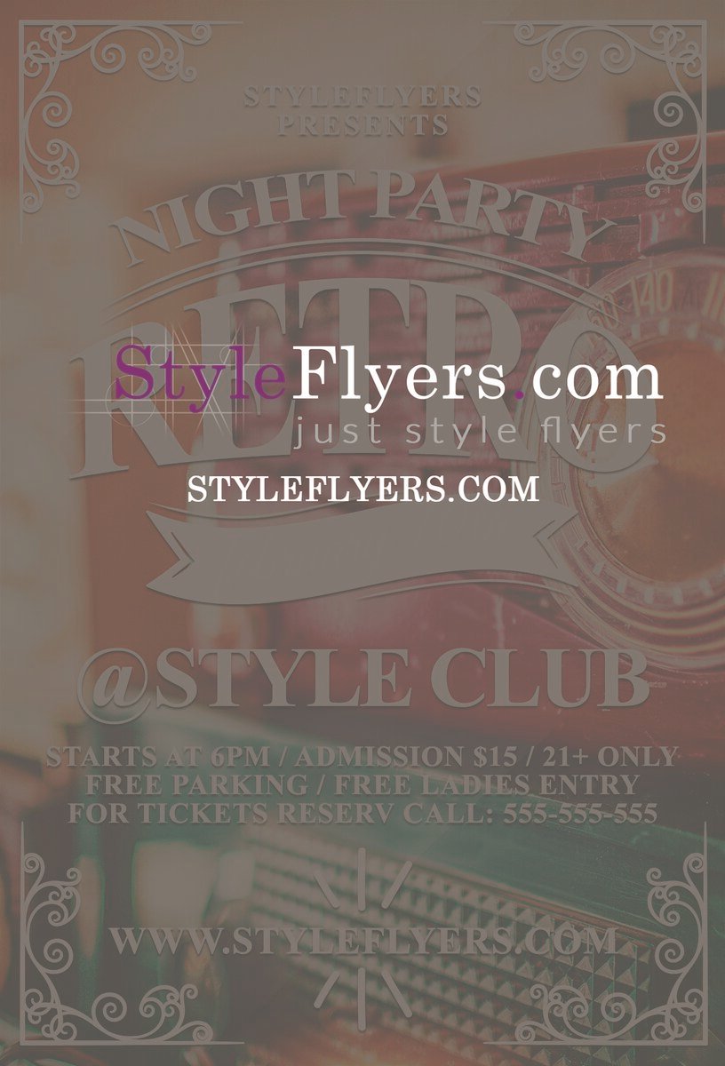 Retro Night Party PSD Flyer Template