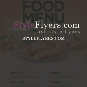 Autumn food menu psd flyer