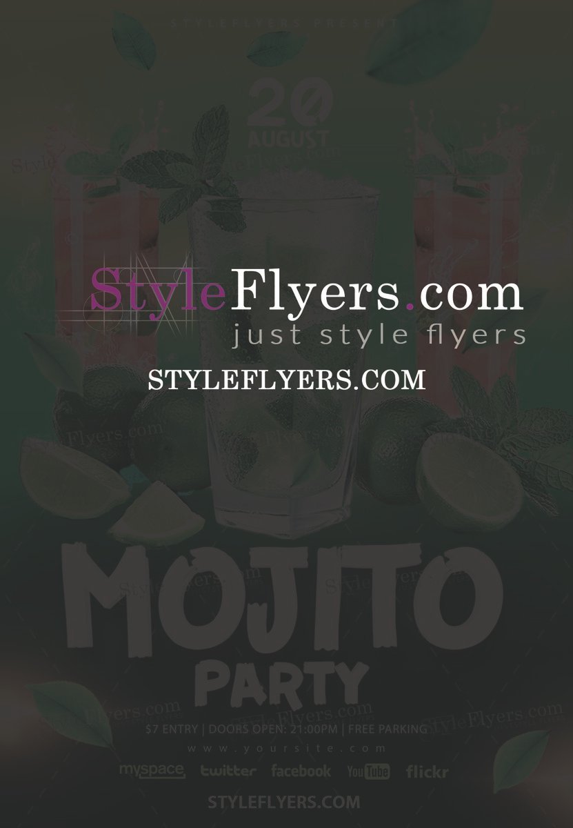 mojito party psd flyer