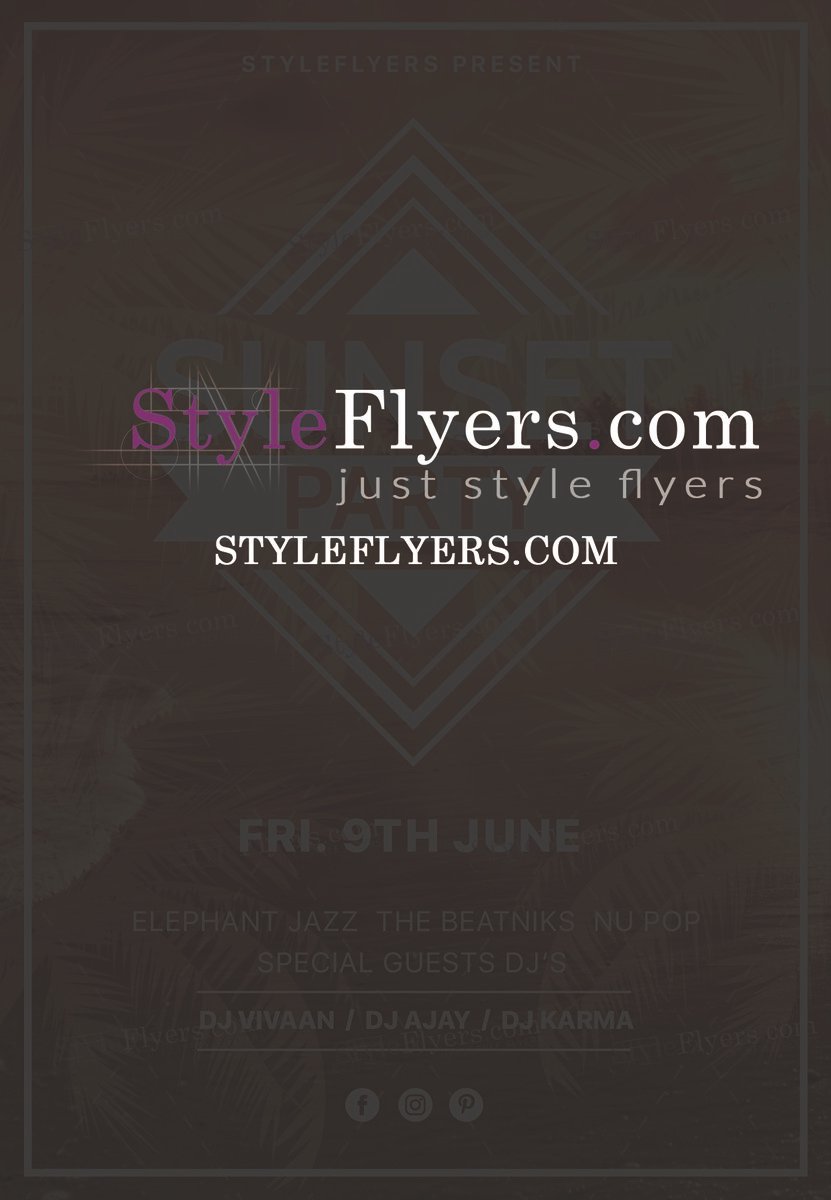 Sunset party psd flyer