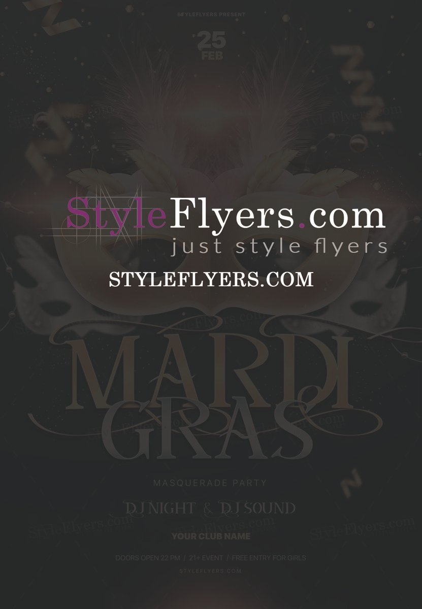 Mardi Gras PSD Flyer Template