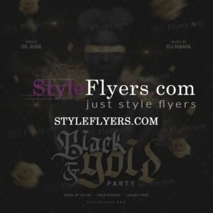 BlackGold Party1 PSD Flyer Template