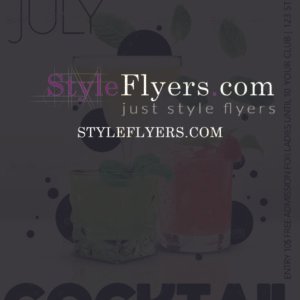 Cocktails summer party free flyer