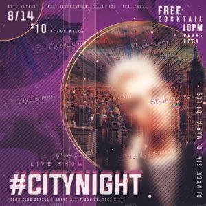 citynight show PSD Flyer Template