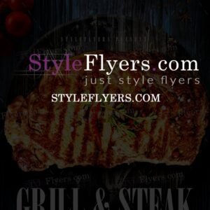 grill Steak House restaurant delivery PSD Flyer Template