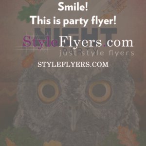 Owl Night Party Psd flyer Template 2