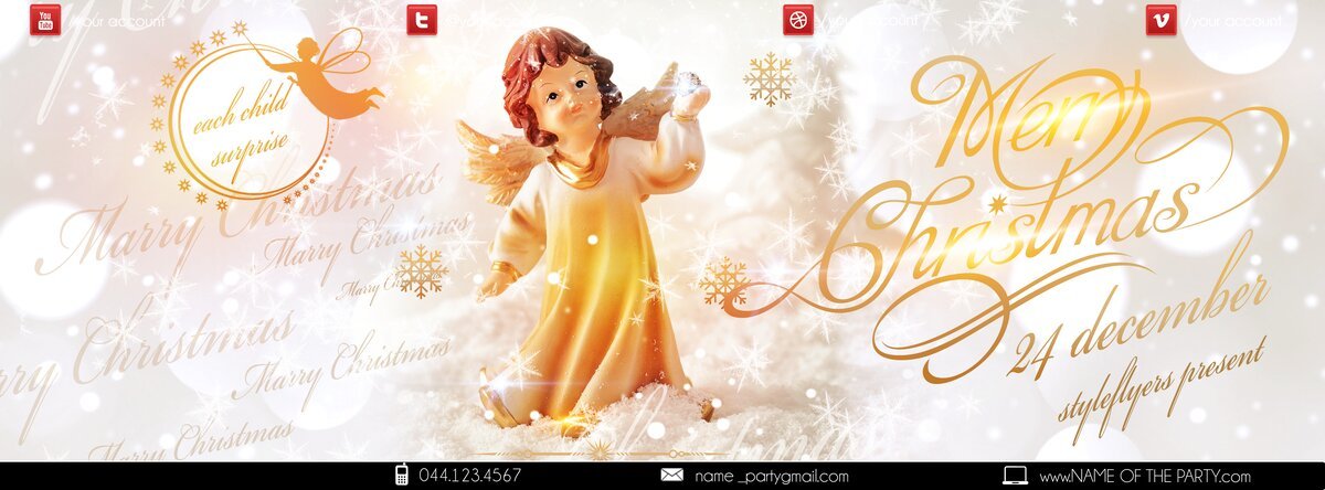 Marry Christmas social event PSD Flyer Template