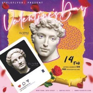 valentines day PSD Flyer Template