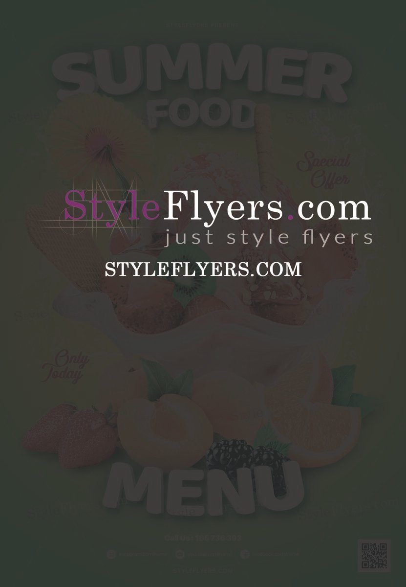 Summer Food Menu PSD Flyer Template