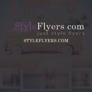 family travel PSD Flyer Template