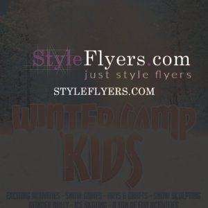 kids winter camp PSD Flyer Template