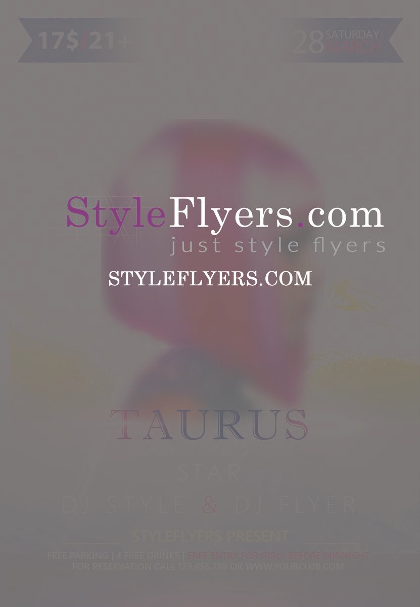 taurus minimal PSD Flyer Template
