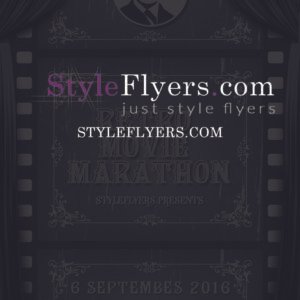 retro movie marathon flyer