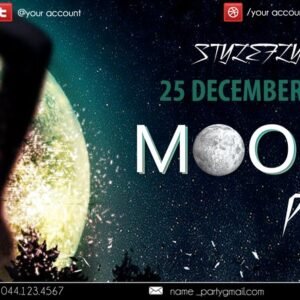 Moon Girl party PSD Flyer Template