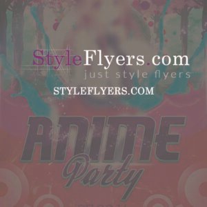 anime party PSD Flyer Template