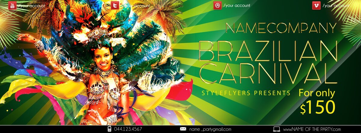brazilian carnival travel flyer