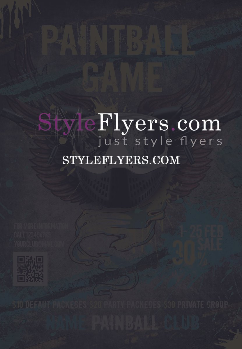 paintball game sport PSD Flyer Template