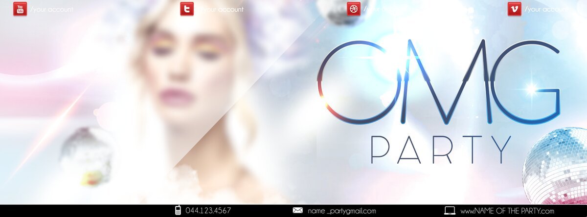 omg party PSD Flyer Template