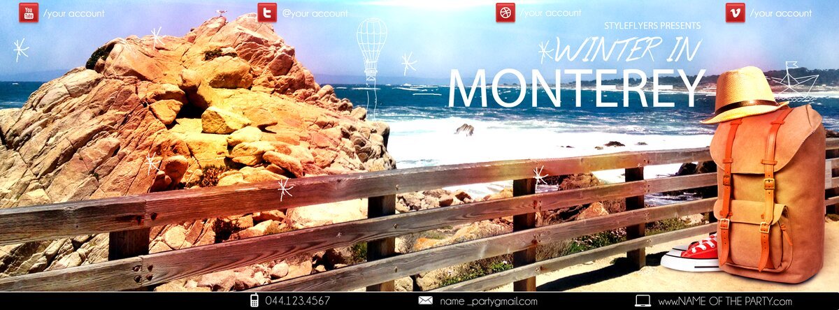 Winter in Monterey1 PSD Flyer Template