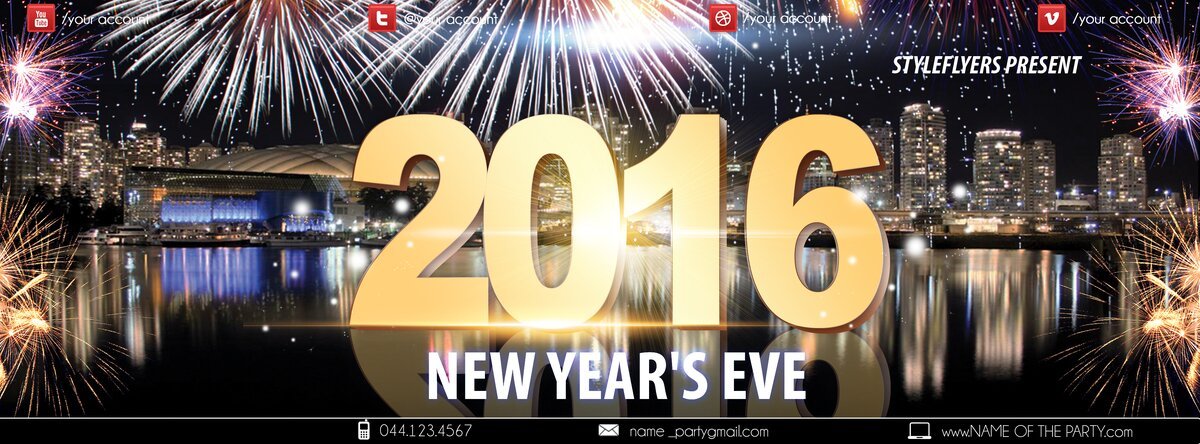 2016 party3 PSD Flyer Template