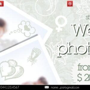 Wedding photographer PSD Flyer Template