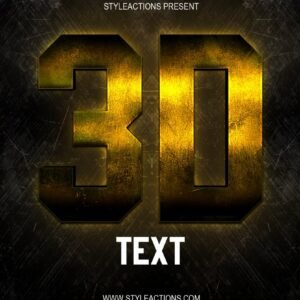 3D Text Style PSD Action