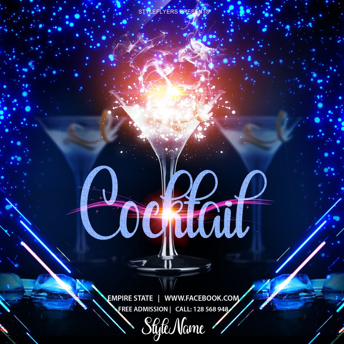 Cocktail party PSD Flyer Template