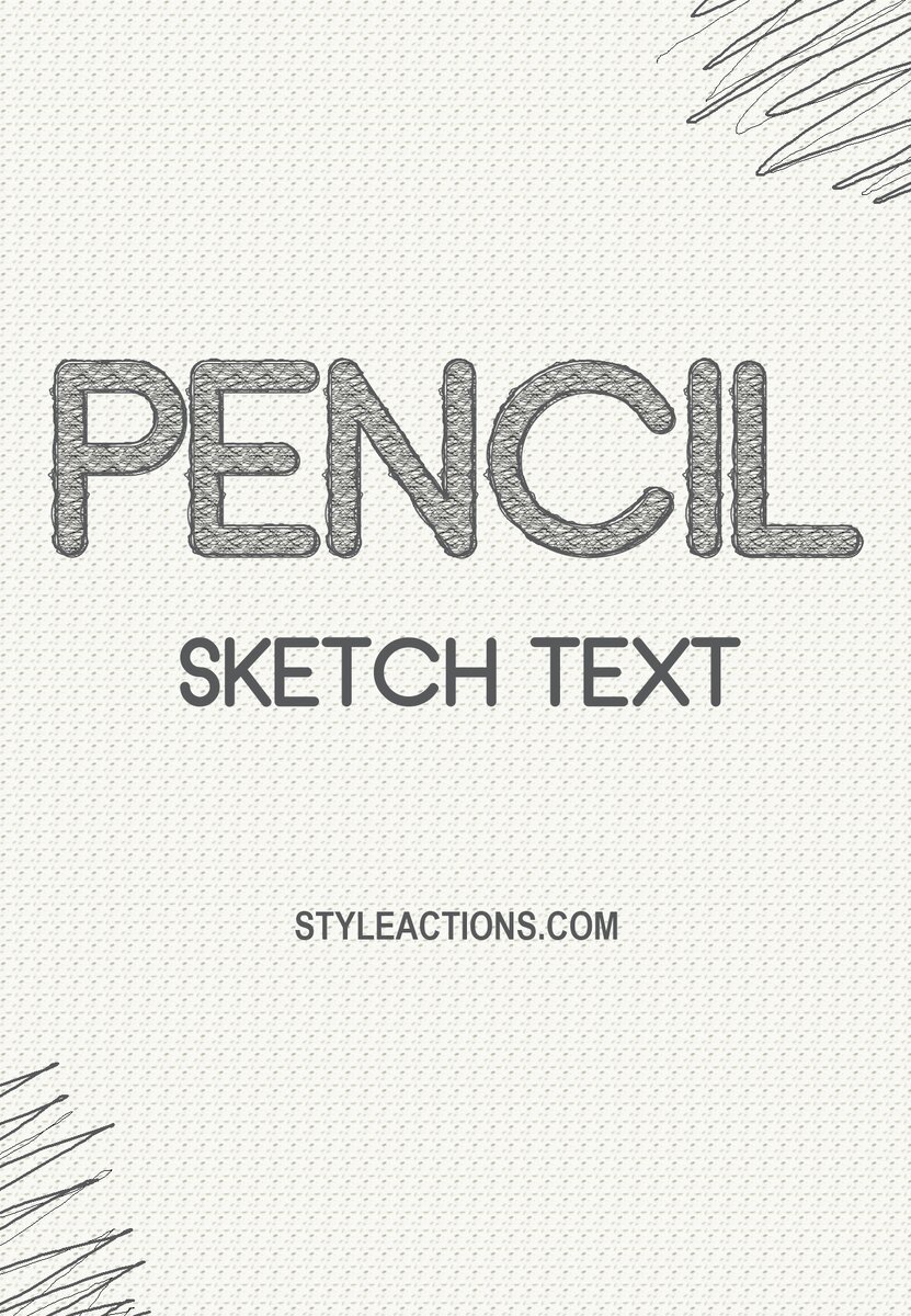 Pencil Sketch Text Effect PS Action