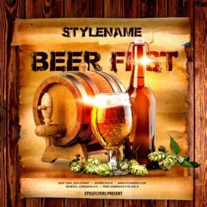 Beer fest PSD Flyer Template
