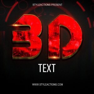 3D Text Styles Photoshop Action